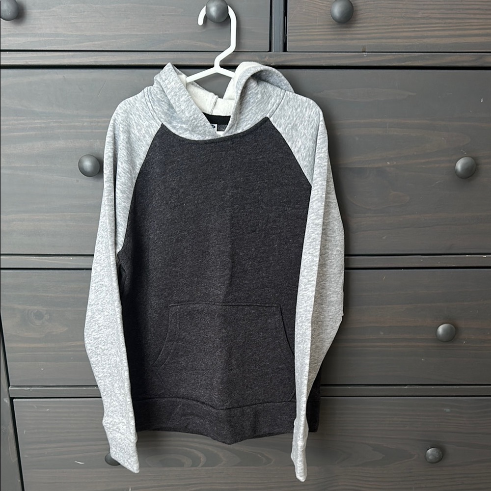 Gray & Charcoal Gray Hoodie with kangaroo pocket
